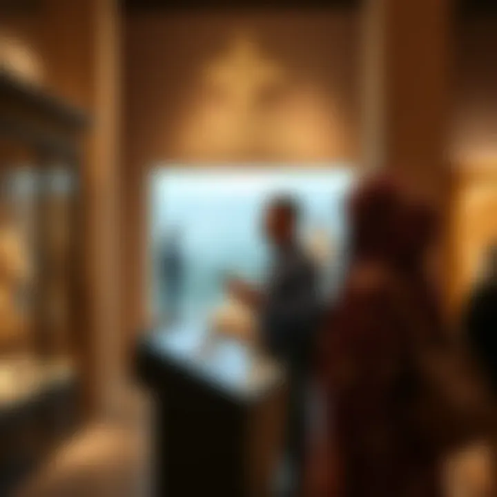 Visitor engaging with interactive exhibit at Al Shindagha Museum