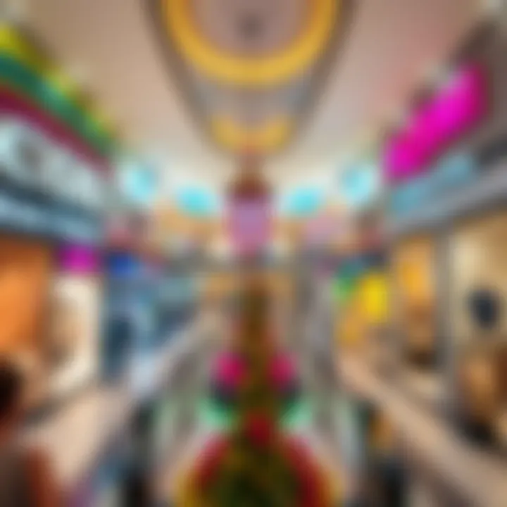 Interior view of Aljimi Mall with vibrant retail spaces