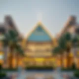 Exterior view of Bani Yas Mall showcasing its unique architectural design