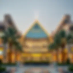 Exterior view of Bani Yas Mall showcasing its unique architectural design