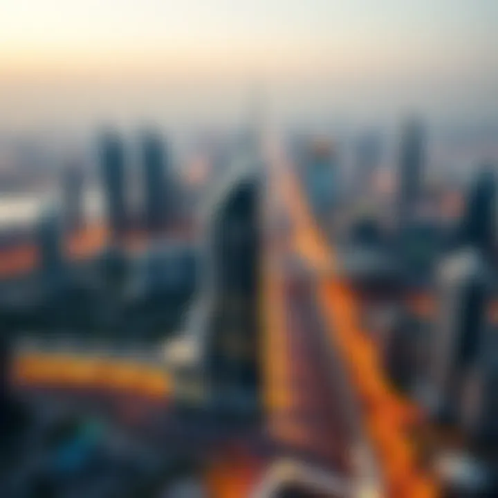 Burj Al Khan surrounded by the vibrant Dubai skyline