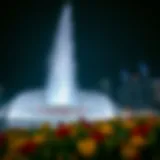 Burj Khalifa Dancing Fountain at night