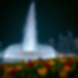 Burj Khalifa Dancing Fountain at night