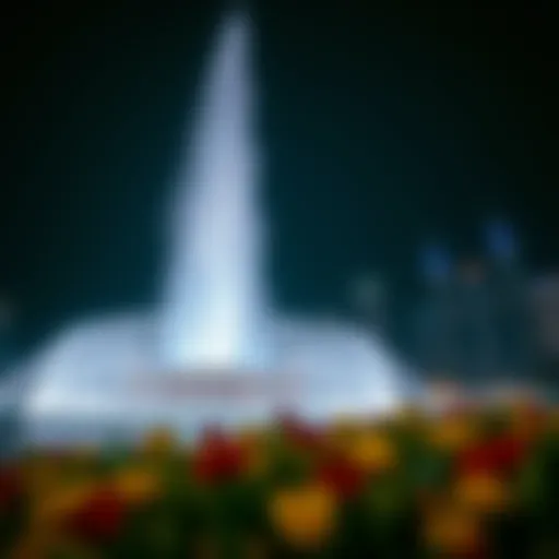 Burj Khalifa Dancing Fountain at night