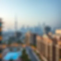 Stunning view of Al Nahda skyline featuring modern 2BHK apartments