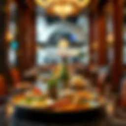 Elegant dining setup showcasing a diverse array of cuisines