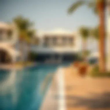 Amenities and leisure facilities in a beach villa community