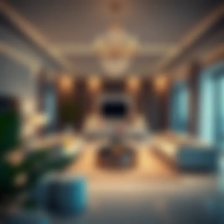 Elegant interior design of a beach villa living room