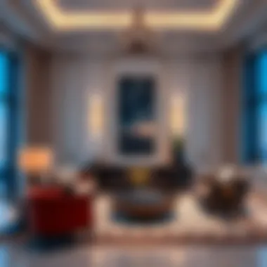 Elegant Living Room in بن غاطي هايتس Luxurious living room interior design in بن غاطي هايتس