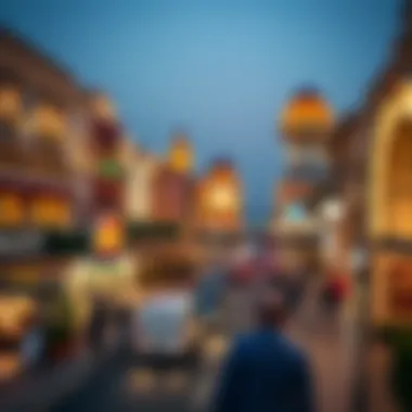 Panoramic View of الشارِع البوليفارد A panoramic view of الشارِع البوليفارد showcasing its vibrant atmosphere and luxurious architecture