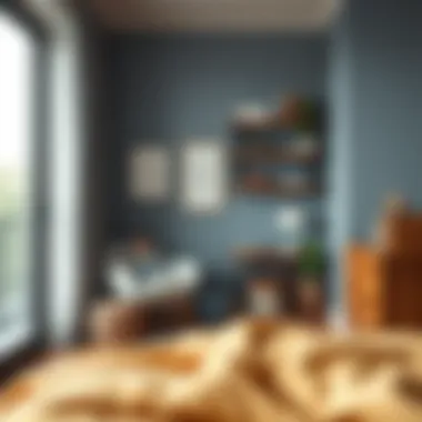 A cozy reading nook in a boys' bedroom with books and comfortable seating