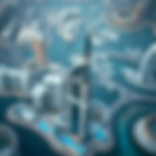 Aerial view of Burj Jumeirah showcasing its distinct architectural design