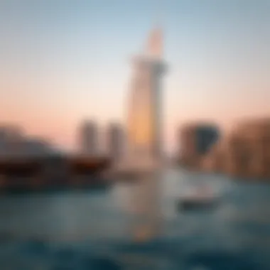 Waterfront View of Burj Jumeirah A panoramic view of Burj Jumeirah from the surrounding waterfront
