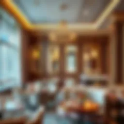 Elegant café interior with plush seating