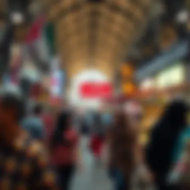 Busy scene of shoppers engaging in local commerce at Central Market