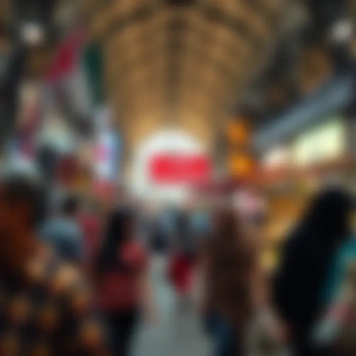 Busy scene of shoppers engaging in local commerce at Central Market