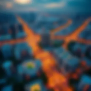 Surrounding Real Estate Dynamics Aerial view showcasing the surrounding real estate developments near مركز امر ابن بطوطة