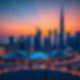 A panoramic view of Dubai International Financial Centre skyline