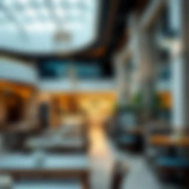 An inviting cafe space within Dubai Mall, perfect for a quick bite or coffee.