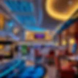 A stunning view of Dubai Mall's dining promenade showcasing diverse culinary spots.