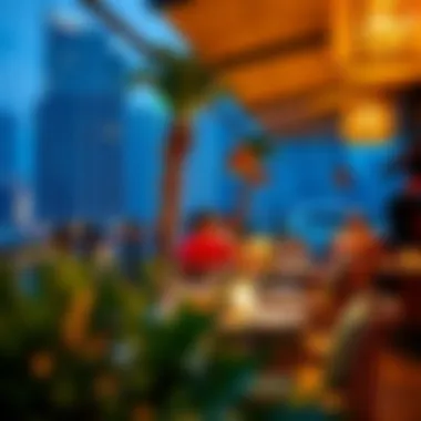 Culinary Delights of Downtown Dubai Diverse dining scene with outdoor seating and skyline view