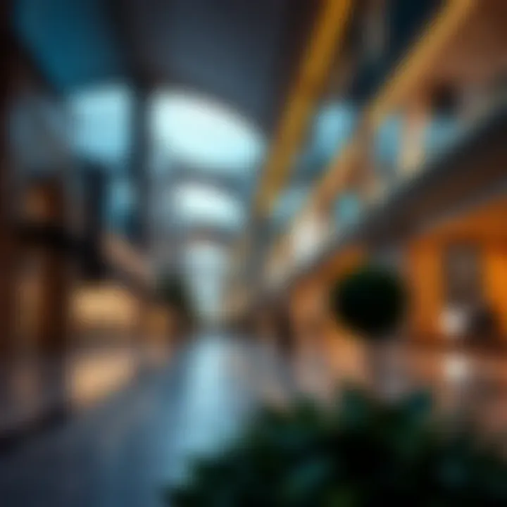 Elegant shopping promenade lined with luxury boutiques