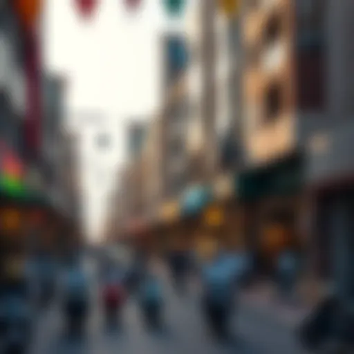 Vibrant street view of Dubai Karama showcasing local culture