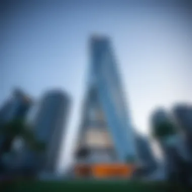 Architectural Excellence of Opal Tower Stunning view of Opal Tower from the ground level showcasing its architectural design