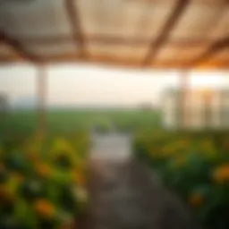 A lush rental farm in Dubai showcasing diverse crops