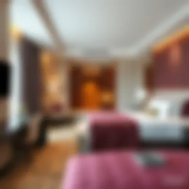 Luxurious guest room at Rotana Hotel offering modern amenities and comfort