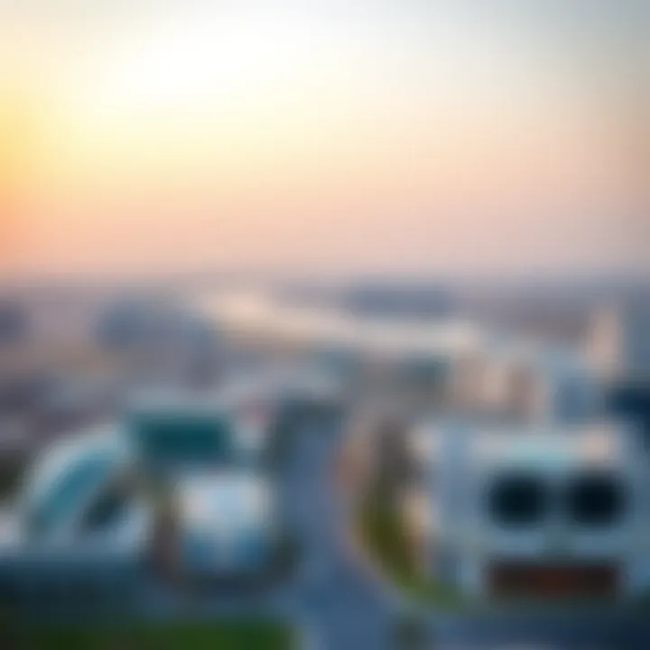 A panoramic view of Sharjah Muwailah showcasing its real estate landscape
