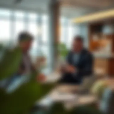 Strategic Investment Analysis Investors analyzing property data in a contemporary setting
