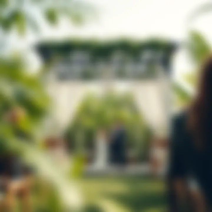 Intimate ceremony space surrounded by greenery