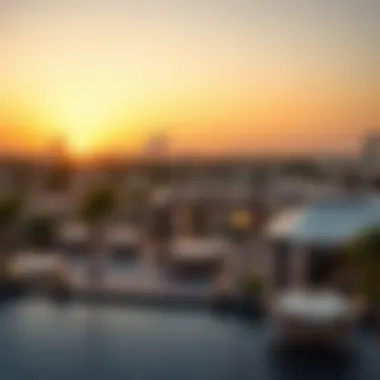 Gorgeous sunset view over a wedding venue