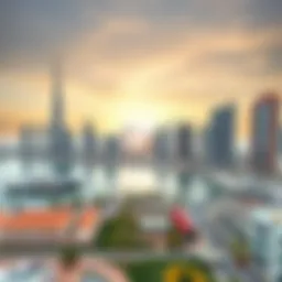 A stunning view of South Bay Dubai skyline showcasing modern architecture