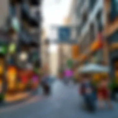 Deira Street Life Vibrant Deira street view with local shops and cafes
