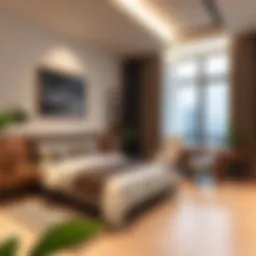 Stylish studio room interior showcasing modern design elements