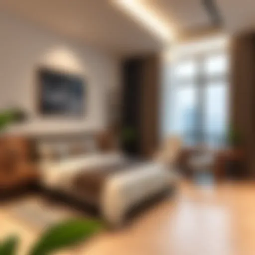 Stylish studio room interior showcasing modern design elements