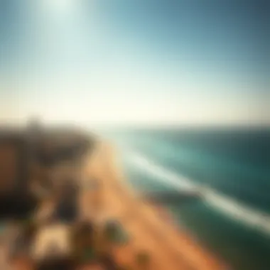 Aerial view showcasing the expanse of Sufouh Beach