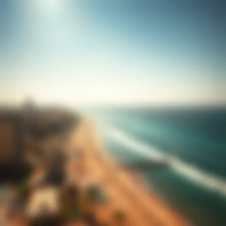 Aerial view showcasing the expanse of Sufouh Beach