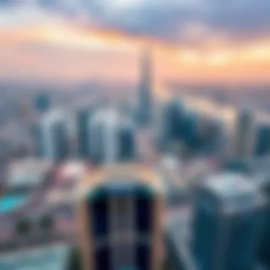 Aerial view of Tecom Dubai showcasing its modern architecture