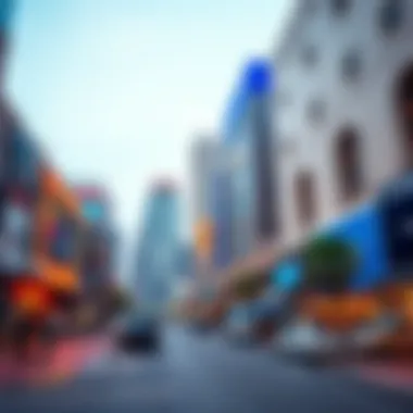 Commercial Hub of Tecom Vibrant commercial district in Tecom bustling with activity