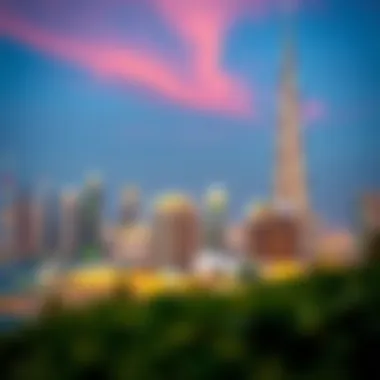 Skyline Beauty of Dubai with Address Jumeirah Breathtaking skyline view showcasing Address Jumeirah amidst Dubai's modern landscape
