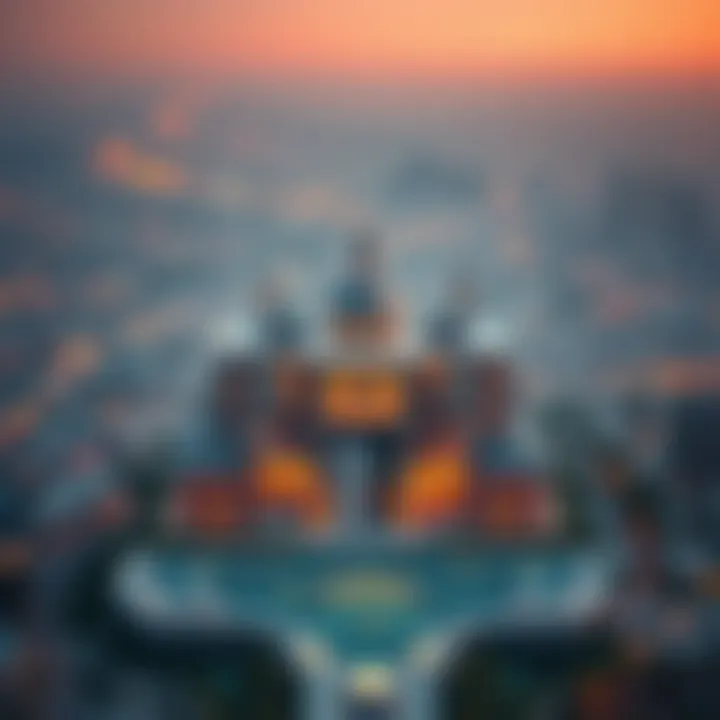 Aerial view of Al Zubaidi Residence in the context of Dubai's skyline