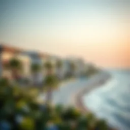 Stunning beachfront view showcasing luxury residences in Dubai