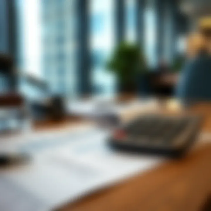 A close-up of financial documents and a calculator on a desk