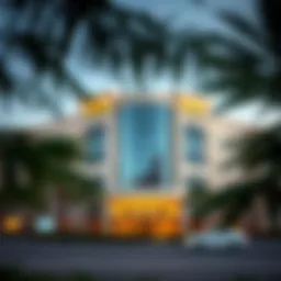 A scenic view of a modern bank building in UAE