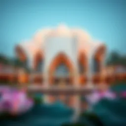 Elegant architectural design of the Dubai Lagoon Lotus