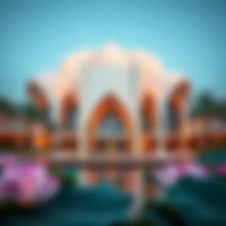 Elegant architectural design of the Dubai Lagoon Lotus