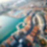 Aerial view of Dubai's skyline showcasing real estate developments